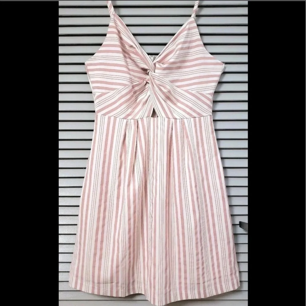 She and Sky Sleeveless Striped Knot Front …